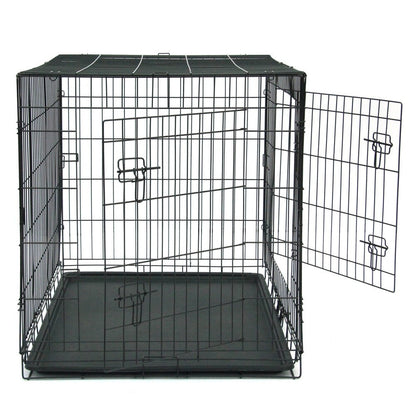 Cage de transport pliable en acier pour animaux de compagnie (chats et chiens) de 24 à 48 pouces, enclos métallique.
