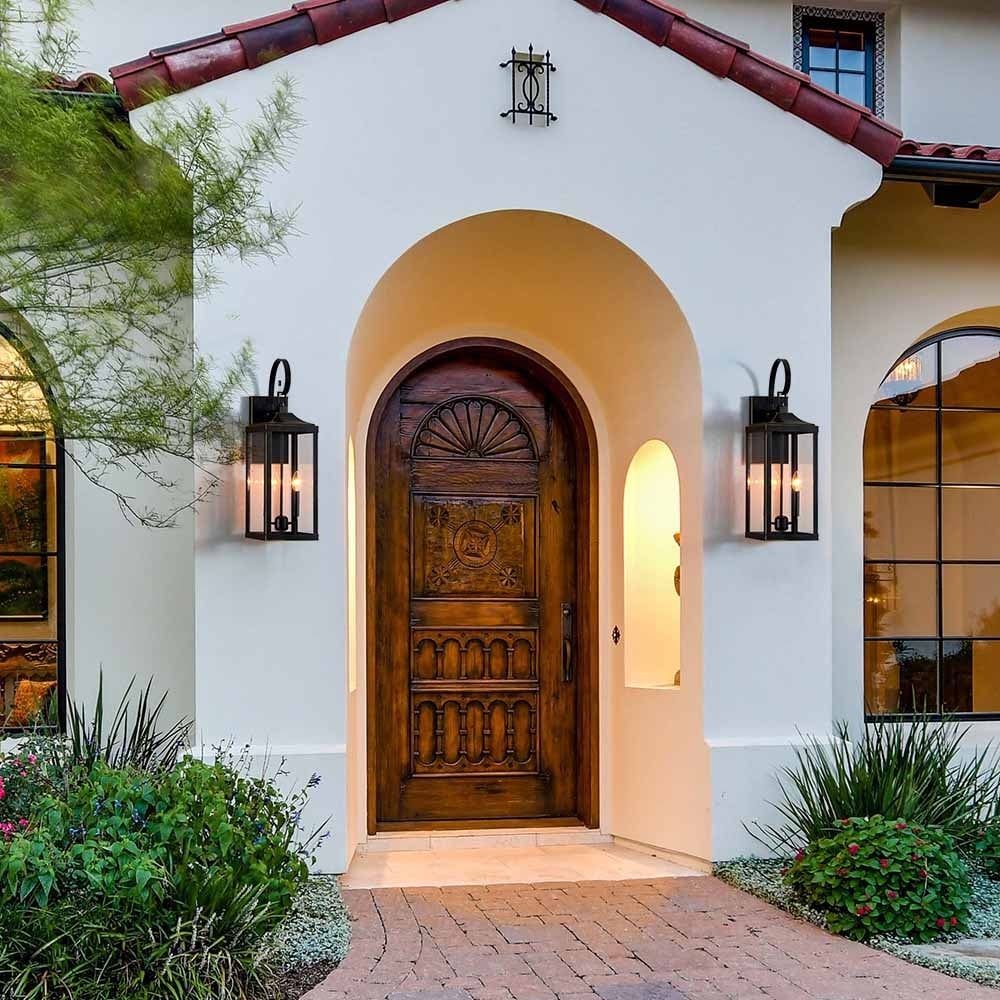 Applique murale extérieure bronze à 2 lumières, 25,7 cm de hauteur