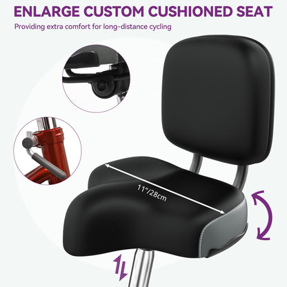 Tricycle bleu pour adulte, 26 vélos à 3 roues avec paniers amovibles