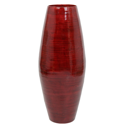 Vase cylindrique haut en bambou Uniquewise, élément décoratif pour les halls d'hôtel et les spas, idéal pour le salon ou le couloir.