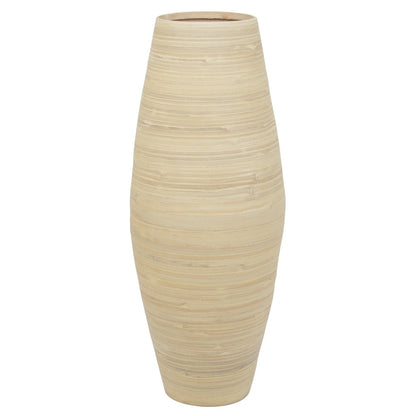 Vase cylindrique haut en bambou Uniquewise, élément décoratif pour les halls d'hôtel et les spas, idéal pour le salon ou le couloir.