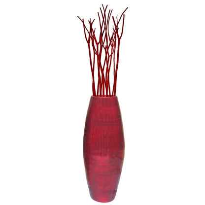 Vase cylindrique haut en bambou Uniquewise, élément décoratif pour les halls d'hôtel et les spas, idéal pour le salon ou le couloir.