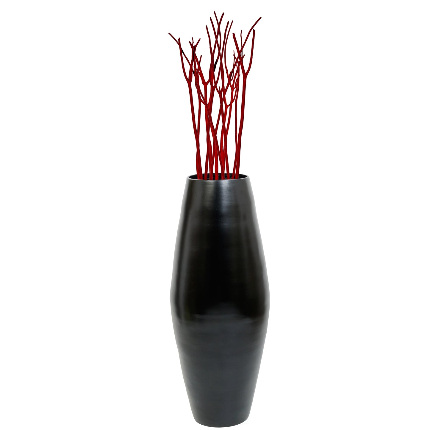 Vase cylindrique haut en bambou Uniquewise, élément décoratif pour les halls d'hôtel et les spas, idéal pour le salon ou le couloir.