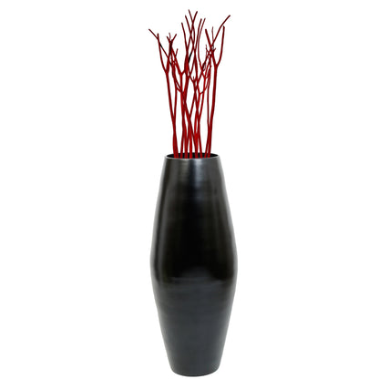 Vase cylindrique haut en bambou Uniquewise, élément décoratif pour les halls d'hôtel et les spas, idéal pour le salon ou le couloir.
