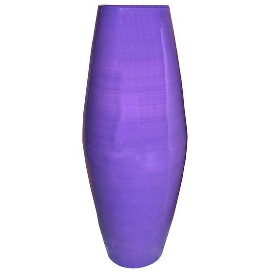 Vase cylindrique haut en bambou Uniquewise, élément décoratif pour les halls d'hôtel et les spas, idéal pour le salon ou le couloir.