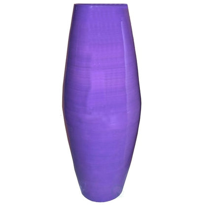 Vase cylindrique haut en bambou Uniquewise, élément décoratif pour les halls d'hôtel et les spas, idéal pour le salon ou le couloir.