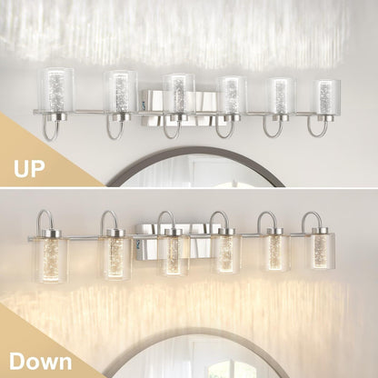 Luminaires de salle de bain en nickel brossé à 3/4/5/6 lumières