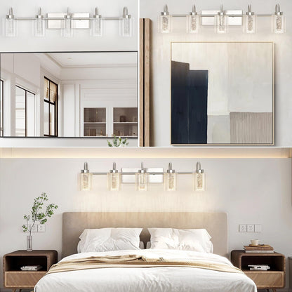 Luminaires de salle de bain en nickel brossé à 3/4/5/6 lumières