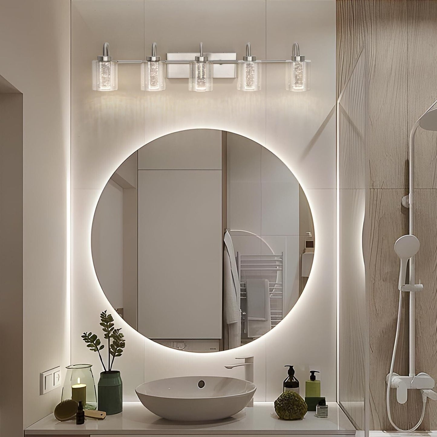 Luminaires de salle de bain en nickel brossé à 3/4/5/6 lumières