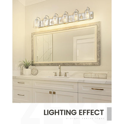 Appliques murales modernes à 3/4/5/6 lumières au-dessus du miroir pour salle de bain