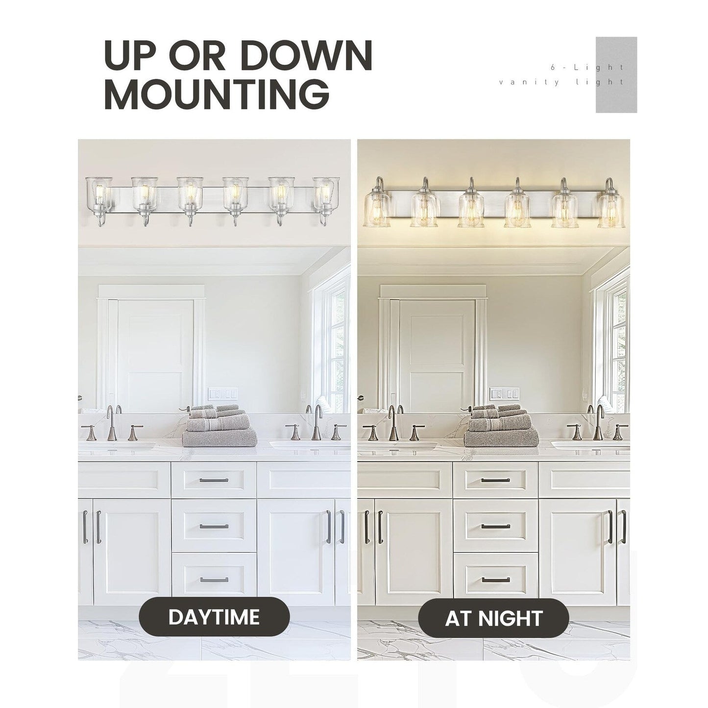 Appliques murales modernes à 3/4/5/6 lumières au-dessus du miroir pour salle de bain