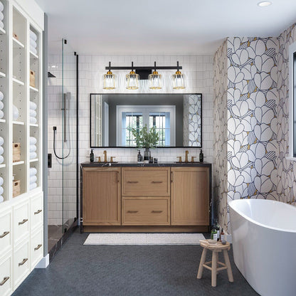 Applique murale moderne à 3/4/5 lumières en cristal, à intensité variable, au-dessus du miroir de salle de bain