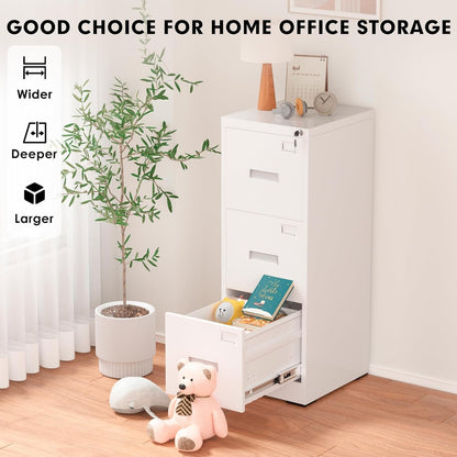 Classeur métallique à 3 tiroirs verrouillables pour bureau à domicile, meuble roulant entièrement assemblé