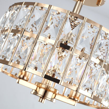 Plafonniers semi-encastrés à 3 lumières en cristal pour salon et couloir