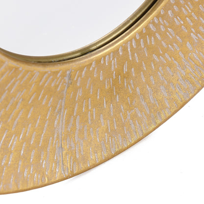 Ensemble de 3 miroirs muraux ronds en métal doré - 22,25 de diamètre x 2,36 de profondeur
