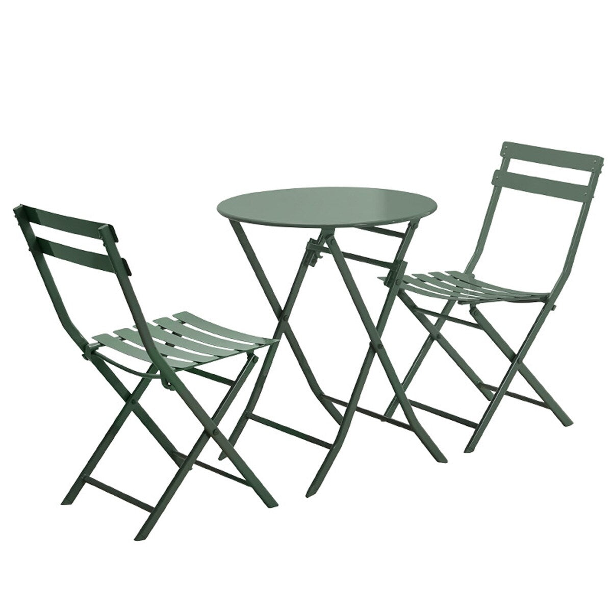 Ensemble bistro minimaliste de patio 3 pièces avec table ronde pliable et chaises - Ensemble bistro de patio 3 pièces