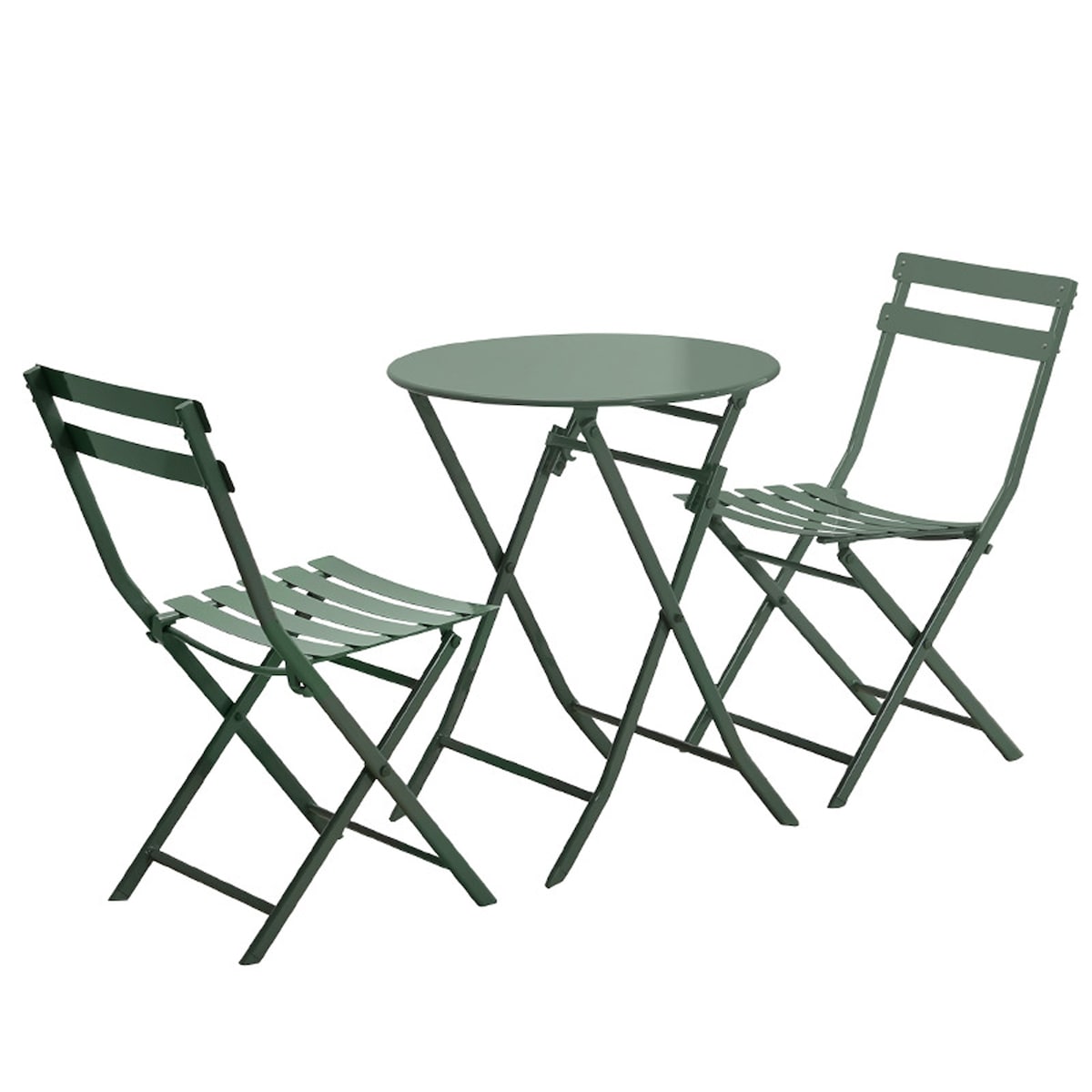 Ensemble bistro de patio 3 pièces avec table ronde pliable et chaises