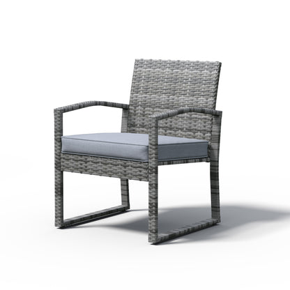 Ensemble de conversation 3 pièces en osier tressé avec coussins pour l'extérieur