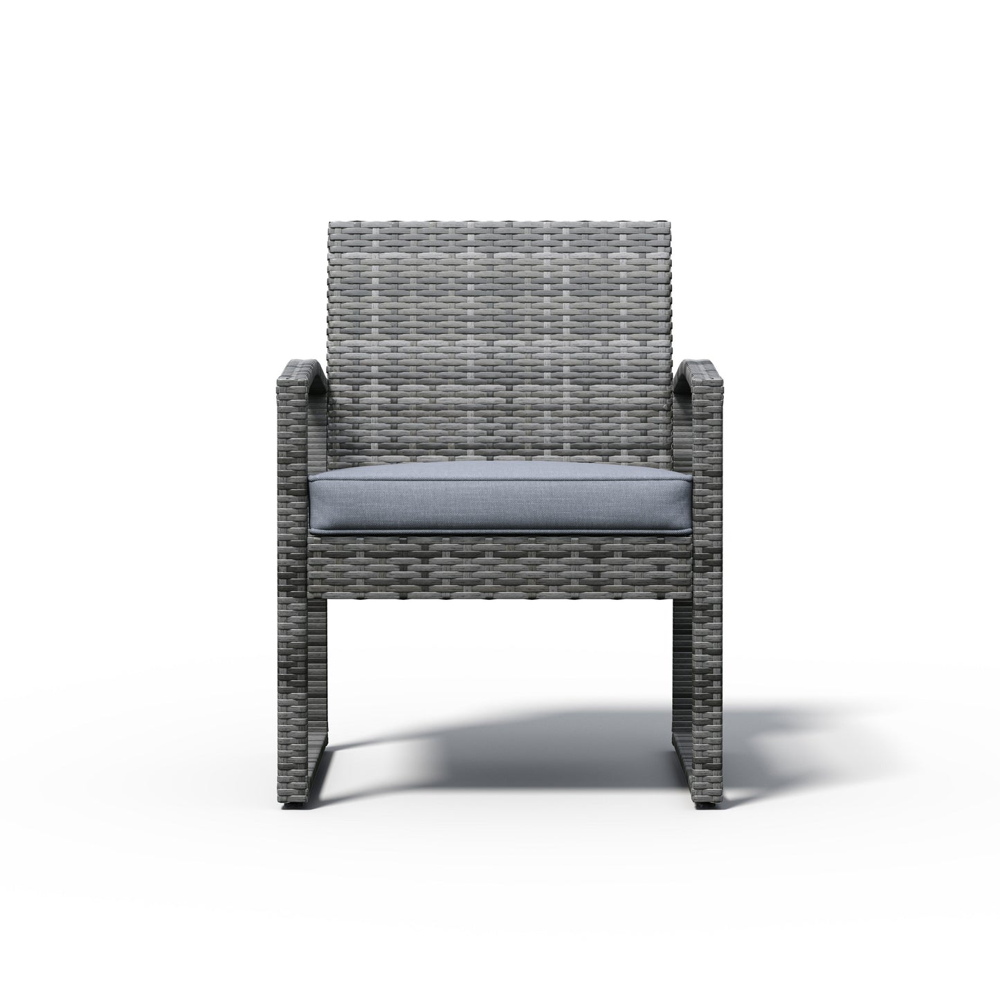 Ensemble de conversation 3 pièces en osier tressé avec coussins pour l'extérieur