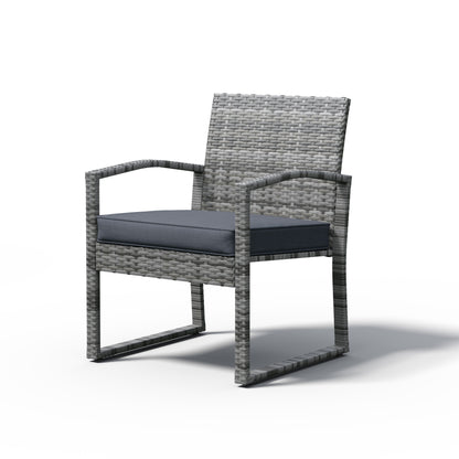 Ensemble de conversation 3 pièces en osier tressé avec coussins pour l'extérieur