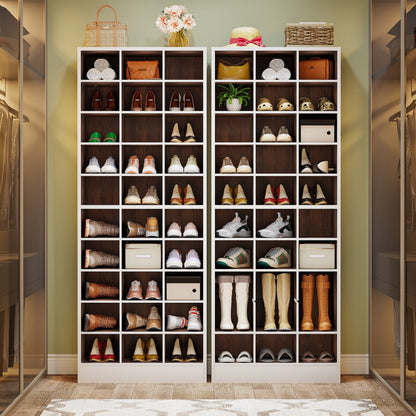 Meuble à chaussures haut 30 paires, 10 niveaux, en bois blanc, pour placard, entrée