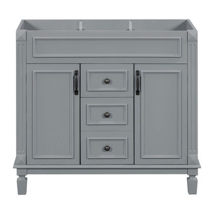 Meuble-lavabo moderne de 36 po avec lavabo supérieur et armoire à miroir, 2 portes et 2 tiroirs