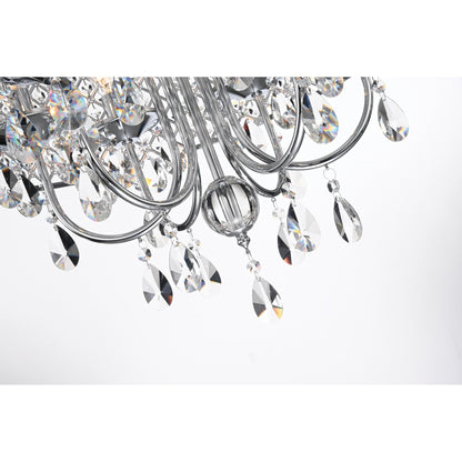 Lustre tambour à perles rondes avec cristaux suspendus