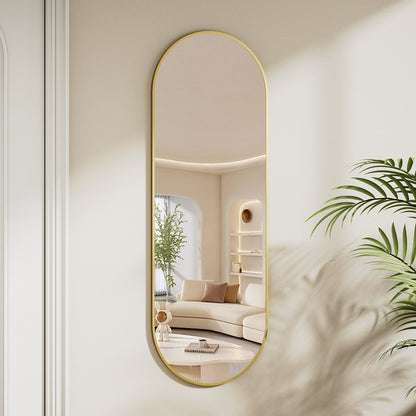 Miroir mural suspendu pleine longueur 48 x 16 avec sangle en cuir