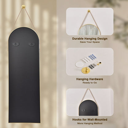 Miroir mural suspendu pleine longueur 48 x 16 avec sangle en cuir