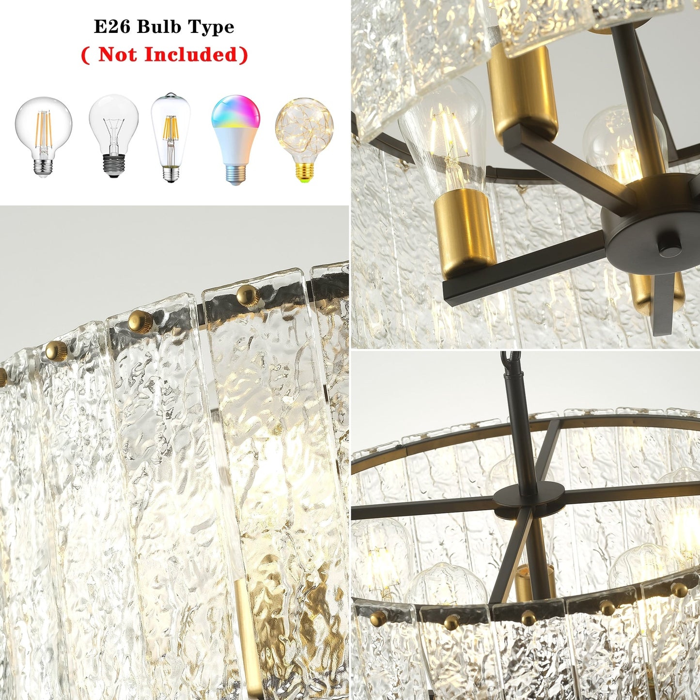 Lustre tambour rond moderne à 5 lumières, lustre semi-encastré classique, suspension pour îlot de cuisine et salle à manger