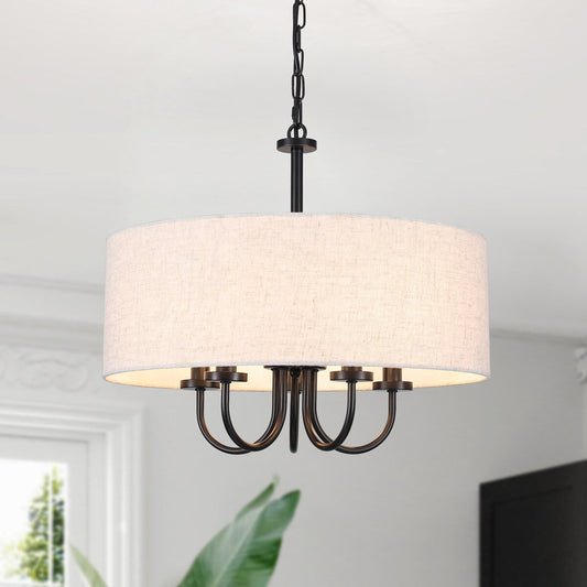 Plafonnier semi-encastré moderne à 5 lampes pour salle à manger, chambre à coucher, salon - N/A