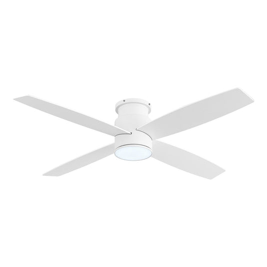 Ventilateur de plafond encastré WINGBO 44/52 pouces avec éclairage et télécommande, 4 pales réversibles