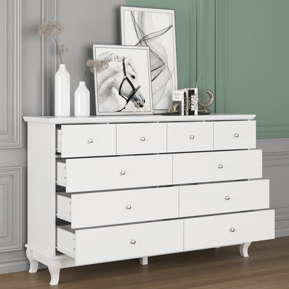 Commode double de 55,1 po de large avec tiroirs de rangement