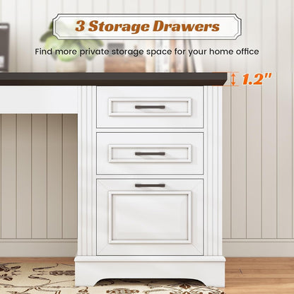 Bureau de direction de ferme Bureau à domicile Tiroir de classement Support d'écran Prise de courant