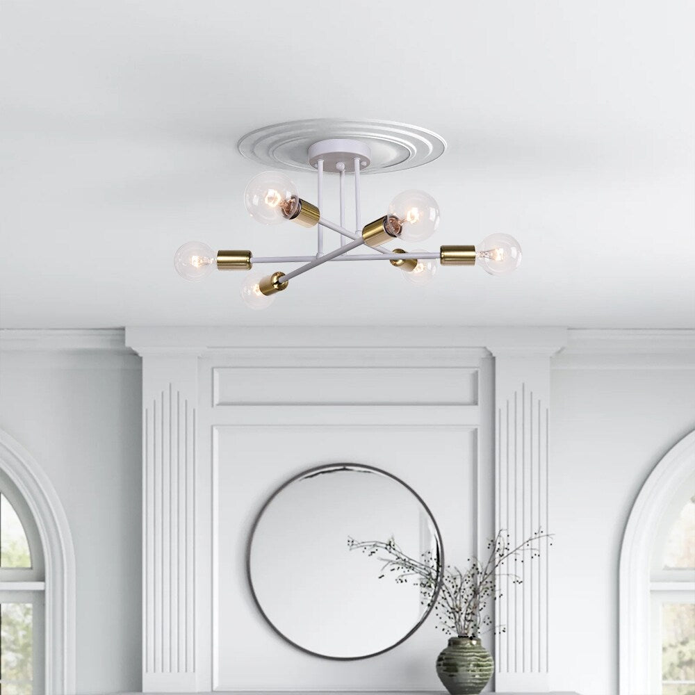 Plafonnier semi-encastré Sputnik moderne en métal, 60 cm (23,62 po), 60 cm (23,62 po).