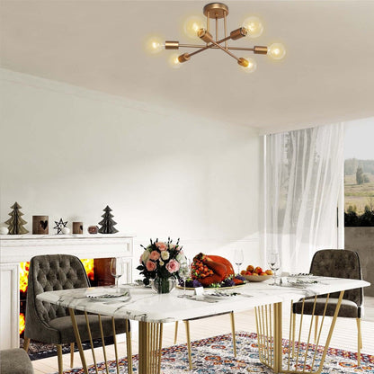 Plafonnier semi-encastré Sputnik moderne en métal, 60 cm (23,62 po), 60 cm (23,62 po).