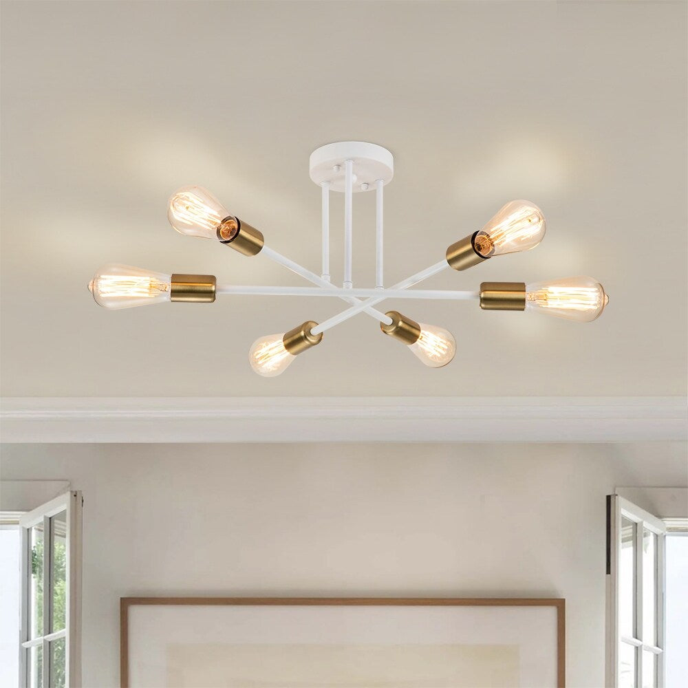 Plafonnier semi-encastré Sputnik moderne en métal, 60 cm (23,62 po), 60 cm (23,62 po).