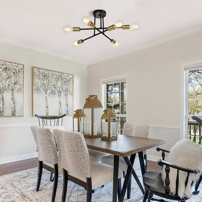 Plafonnier semi-encastré Sputnik moderne en métal, 60 cm (23,62 po), 60 cm (23,62 po).