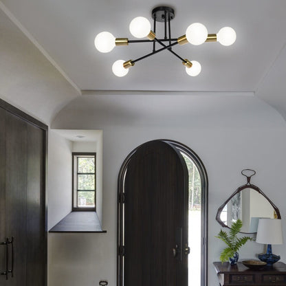 Plafonnier semi-encastré Sputnik moderne en métal, 60 cm (23,62 po), 60 cm (23,62 po).