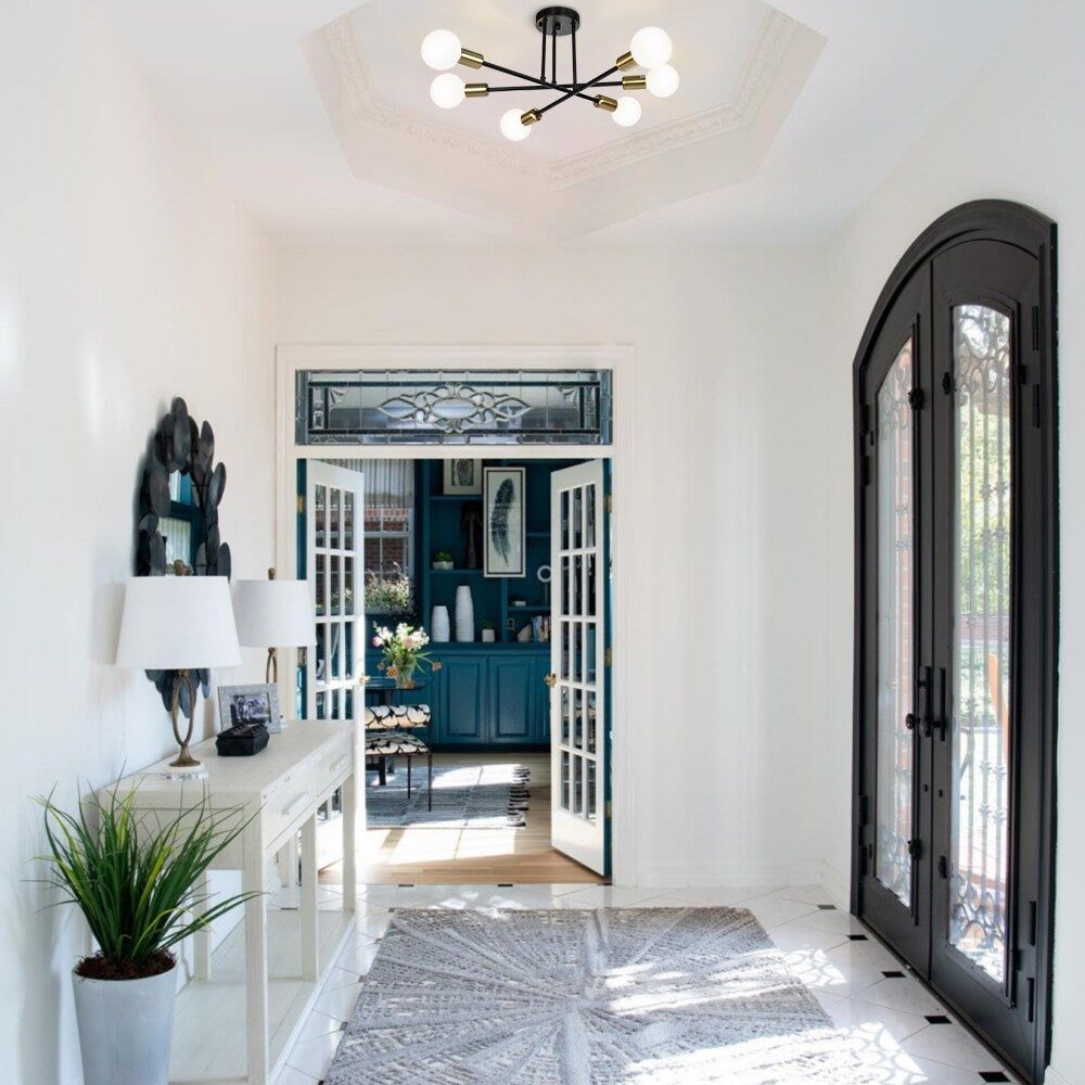 Plafonnier semi-encastré Sputnik moderne en métal, 60 cm (23,62 po), 60 cm (23,62 po).