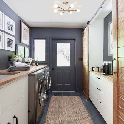 Plafonnier semi-encastré Sputnik moderne en métal, 60 cm (23,62 po), 60 cm (23,62 po).