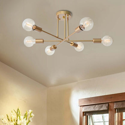 Plafonnier semi-encastré Sputnik moderne en métal, 60 cm (23,62 po), 60 cm (23,62 po).