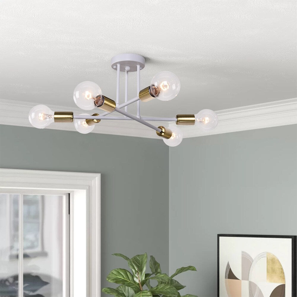 Plafonnier semi-encastré Sputnik moderne en métal, 60 cm (23,62 po), 60 cm (23,62 po).