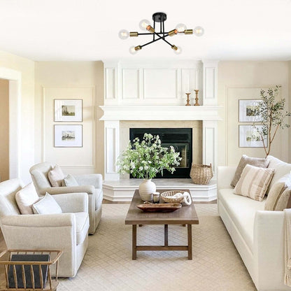 Plafonnier semi-encastré Sputnik moderne en métal, 60 cm (23,62 po), 60 cm (23,62 po).