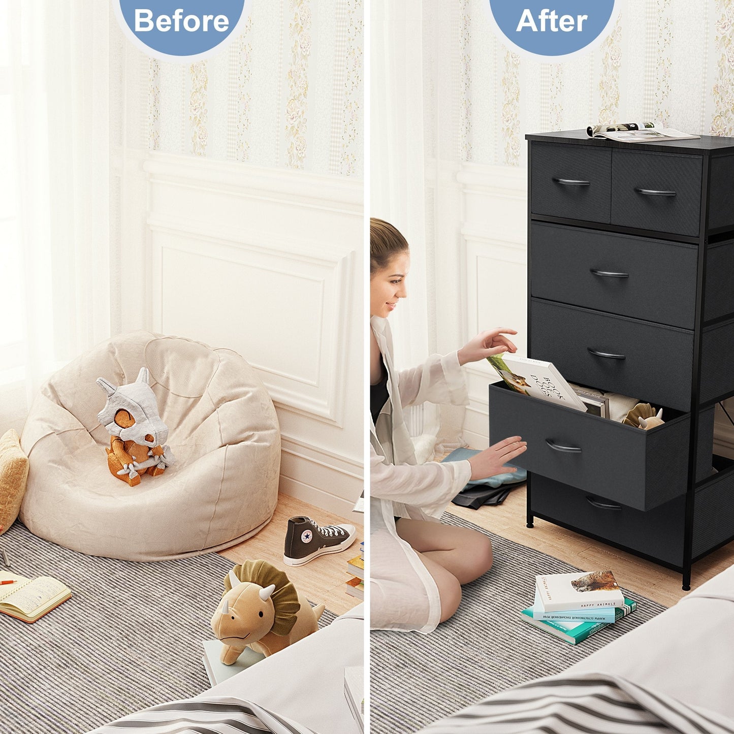 Commode verticale à 6 tiroirs de rangement par Crestlive Products