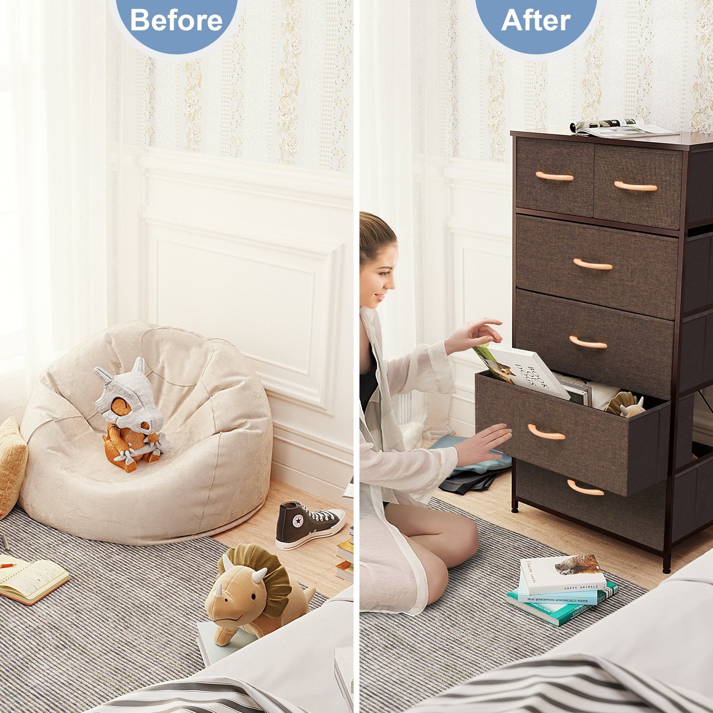 Commode verticale à 6 tiroirs de rangement par Crestlive Products