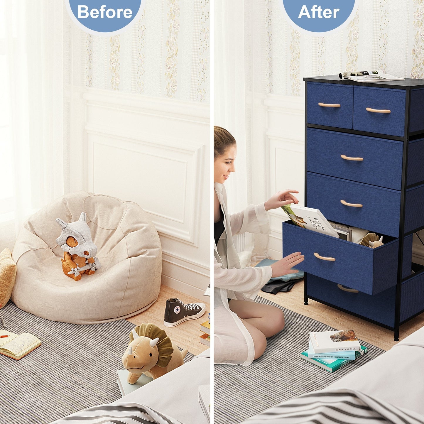 Commode verticale à 6 tiroirs de rangement par Crestlive Products