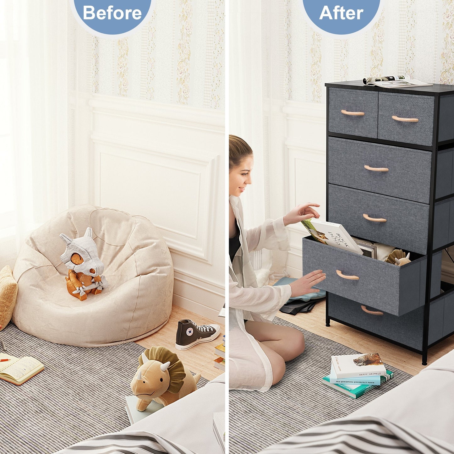 Commode verticale à 6 tiroirs de rangement par Crestlive Products