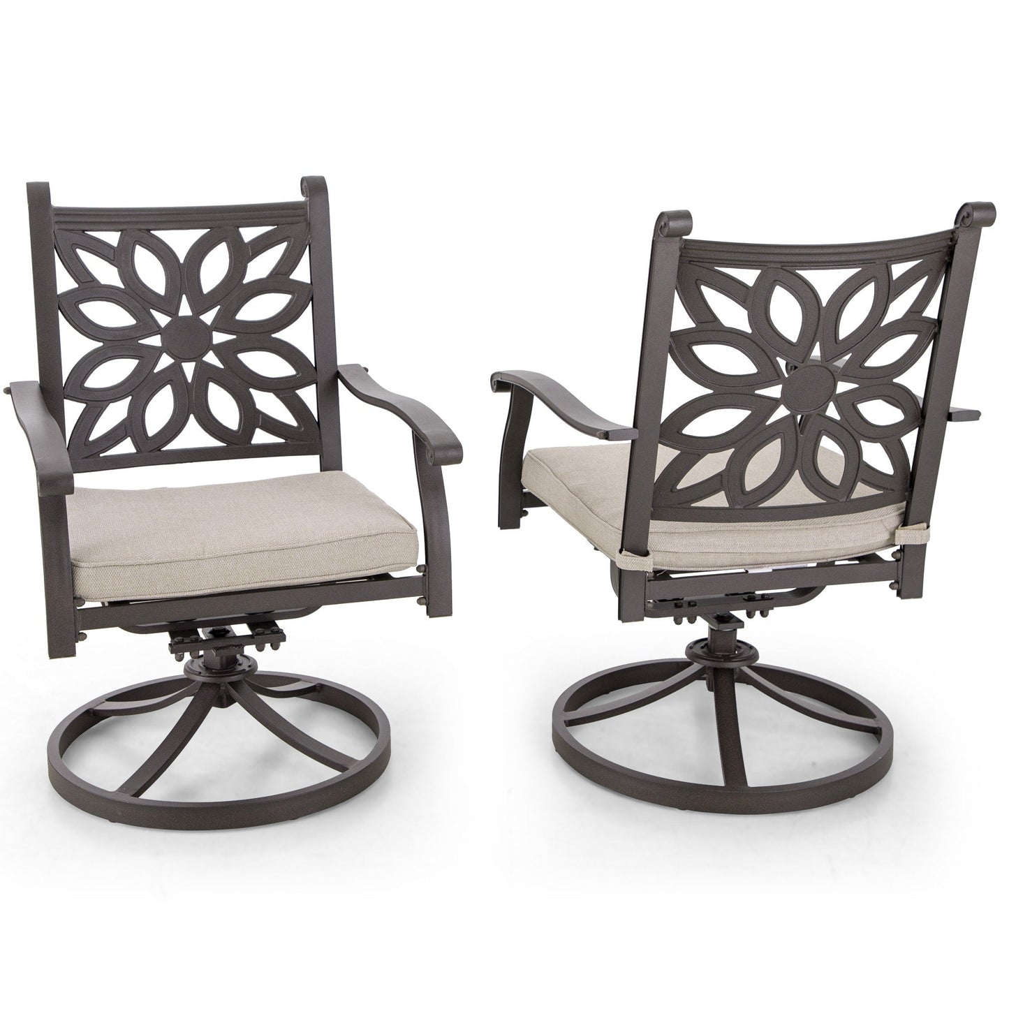 Ensemble de salle à manger de patio en aluminium moulé de 7 pièces de MAISON ARTS avec table rectangulaire extensible et 6 chaises en aluminium moulé