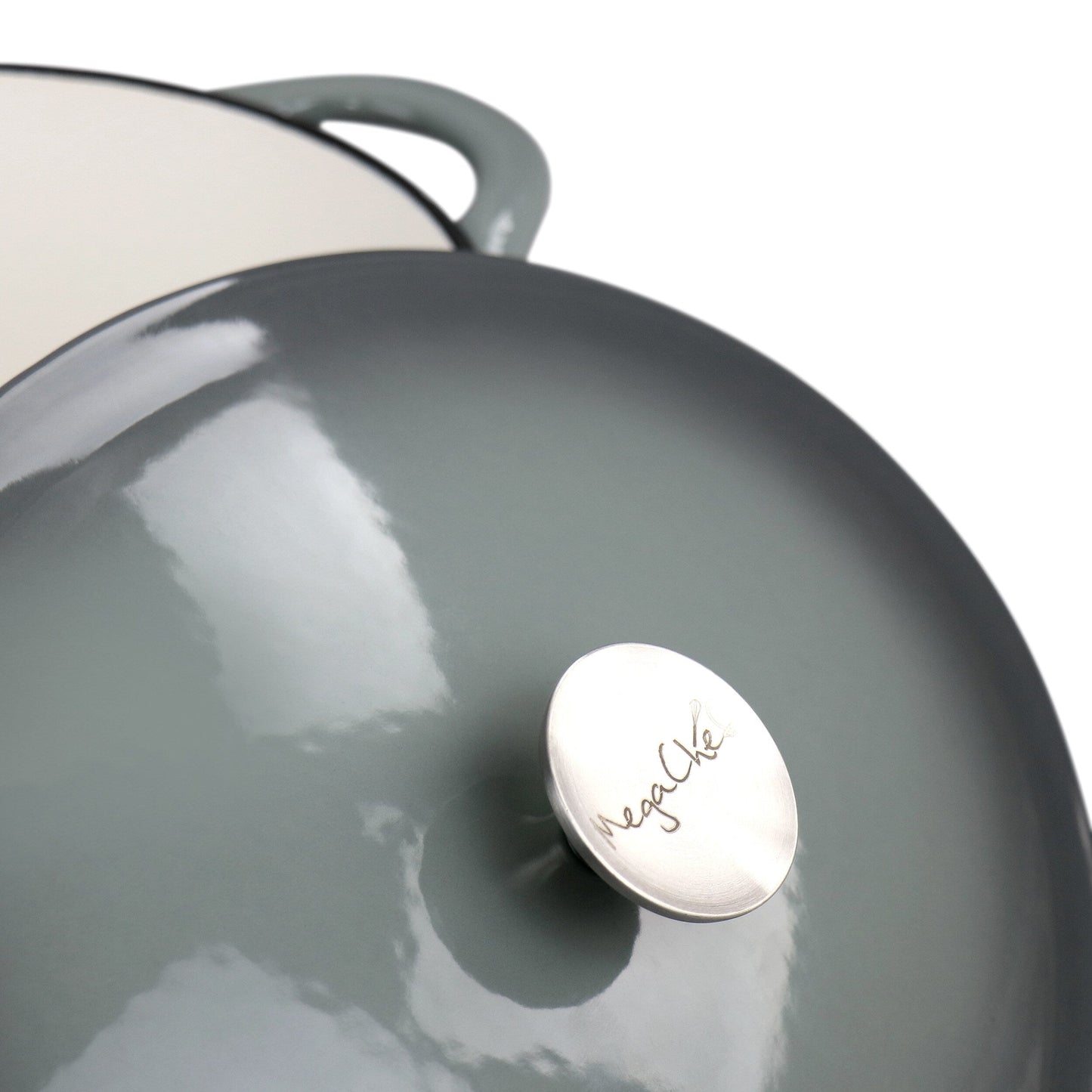 Cocotte ovale en fonte émaillée de 7 litres, couleur Storm Cloud